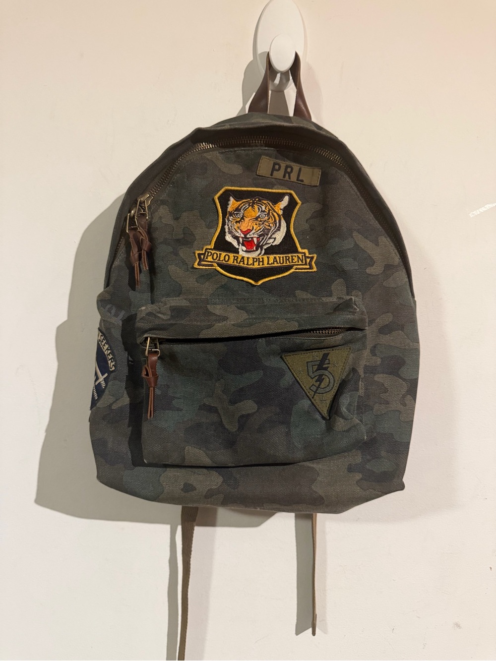 Polo by Ralph Lauren Green Camo Tiger Patch Backpack